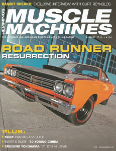 HEMMINGS MUSCLE MACHINES 2016 AUG - BURTs BANDIT, 440-6, GNX, SS396